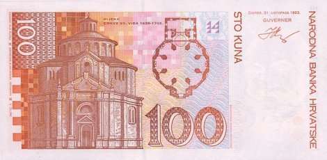 100 kuna naličje