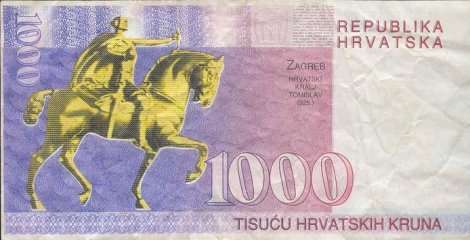 1000 kruna naličje