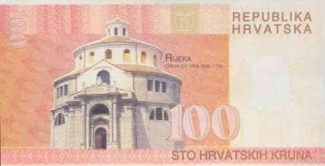 100 kruna naličje